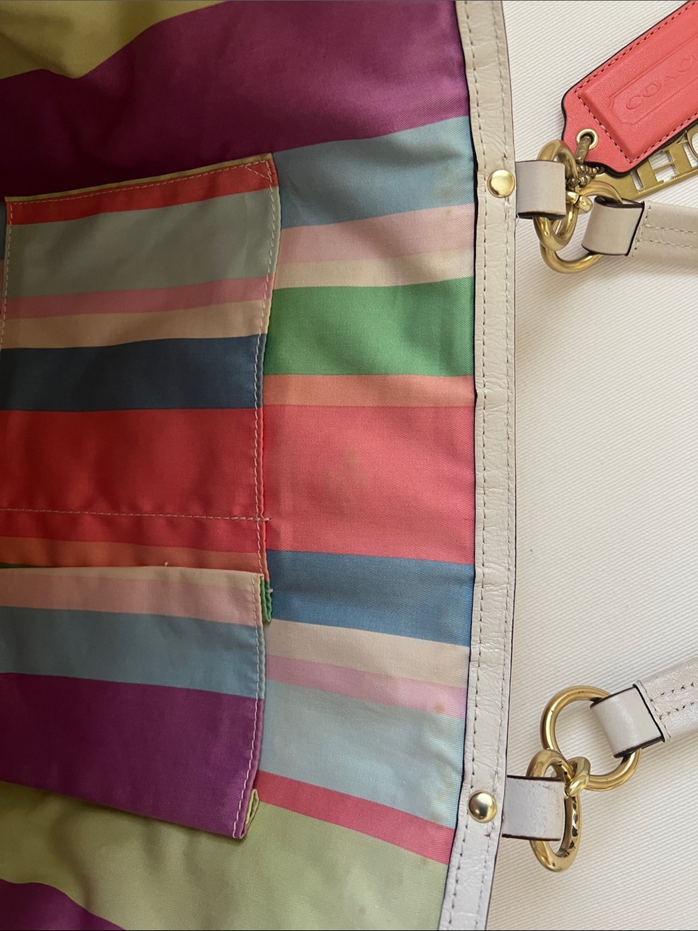 COACH Hamptons Weekend Straw Applique Tote Style 19347 - Picture 15 of 16